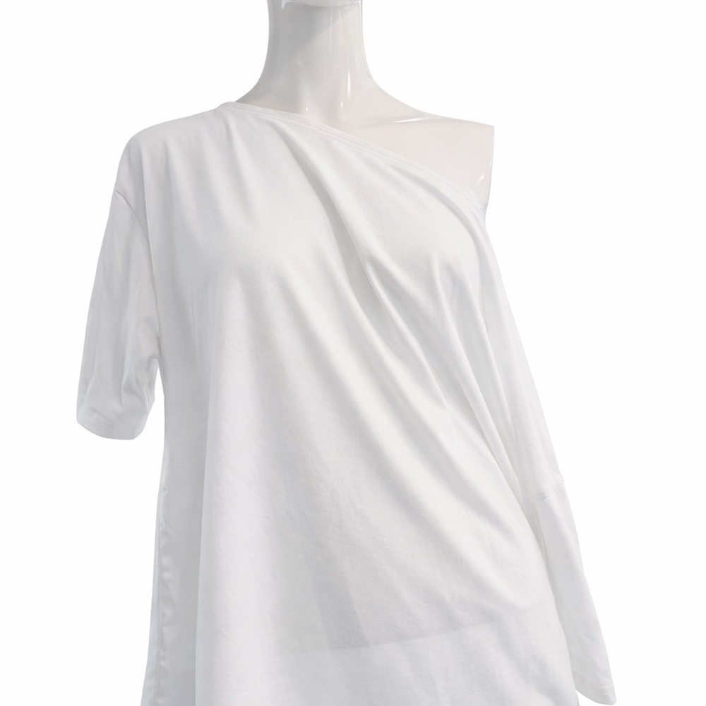 White Off-Shoulder Top Relaxed Fit